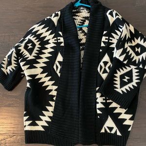 Cream and black boho sweater from boutique